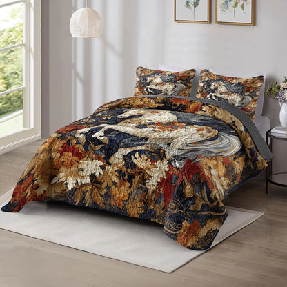 Shineful All Season Quilt 3-Piece Set - Autumn Majesty Horse