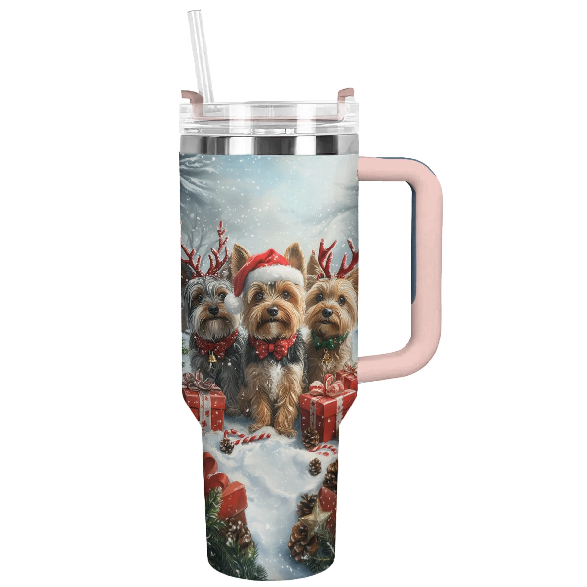 Shineful Tumbler Yorkie Winter Wonderland