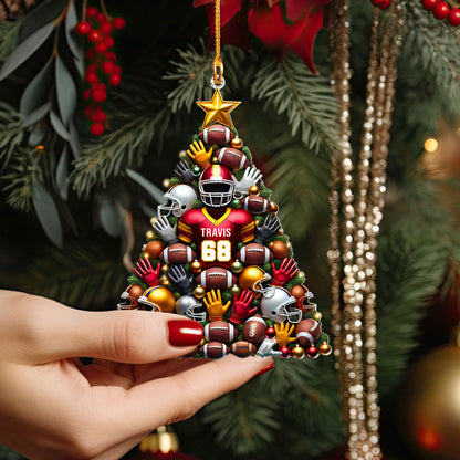 Shineful Personalized 2D Acrylic Ornament Football Christmas Spirit