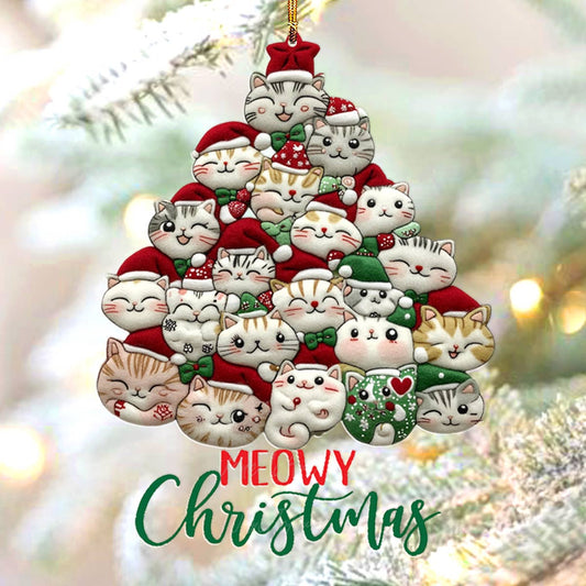 Shineful 2D Acrylic Ornament Meowy Christmas