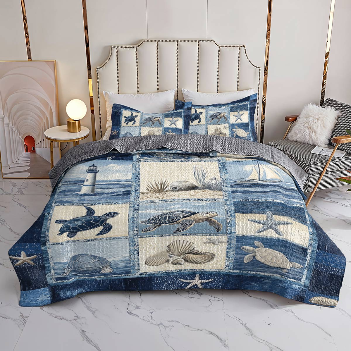 Shineful All Season Quilt 3-Piece Set Ocean Paradise