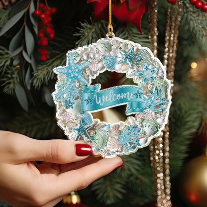 Shineful 2D Acrylic Ornament - Seaside Holiday Welcome Wreath