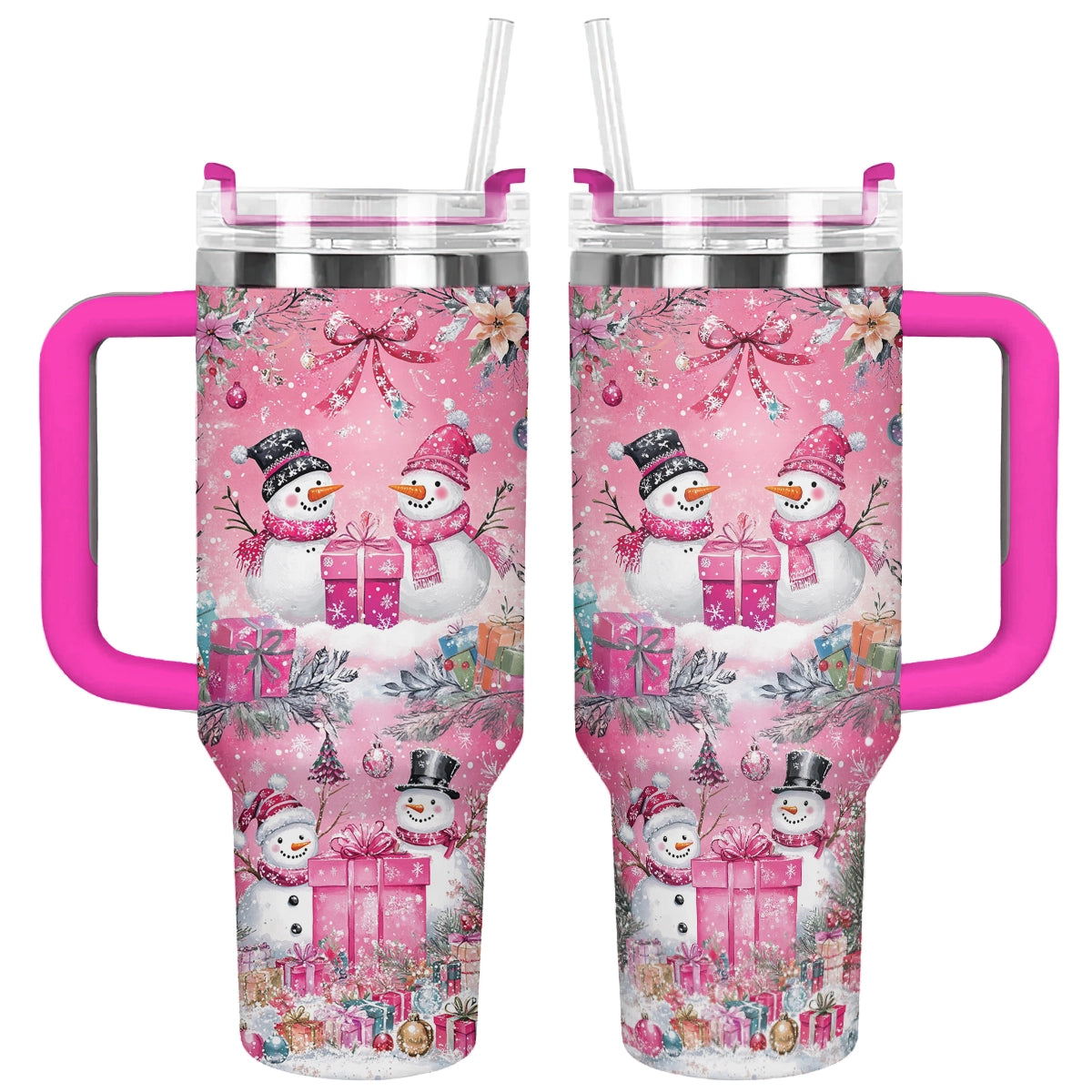 Shineful Tumbler Pink Snowman Christmas