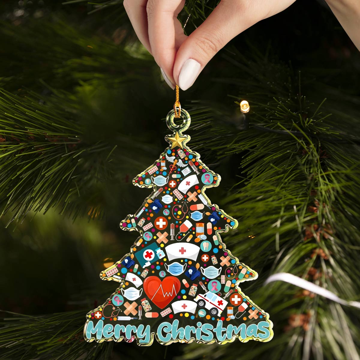 Shineful 2D Acrylic Ornament Merry Medics Holiday