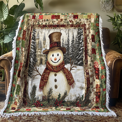 Shineful Woven Tapestry Throw Blanket - Vintage Snowman