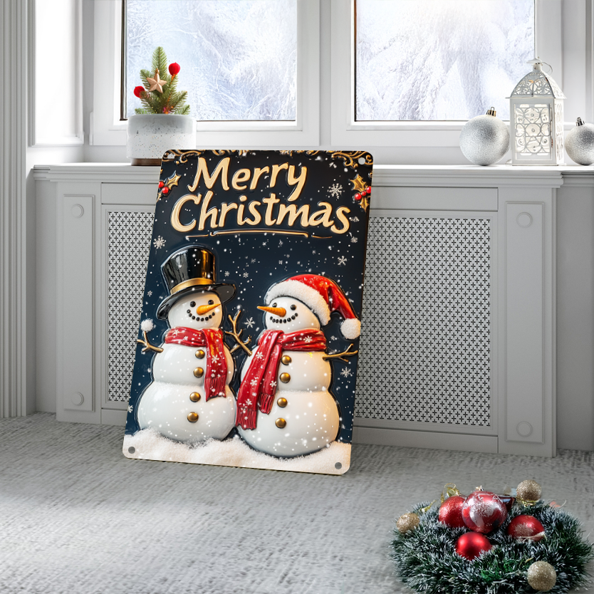 Shineful 2D Metal Sign Merry Christmas Snowman