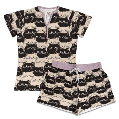 Shineful Pajama Shorts Cute Fat Cats