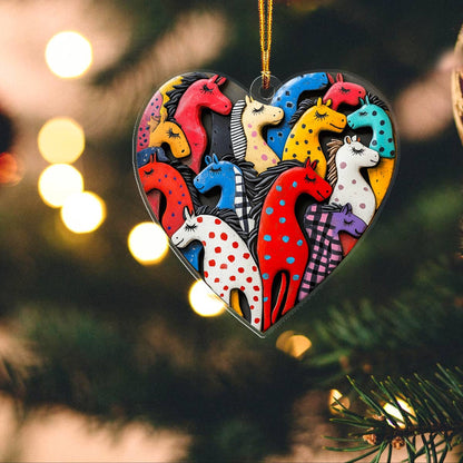 Shineful Acrylic Ornament Pretty Colorful Horses