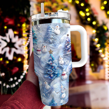 Shineful Glossy Tumbler Cute Snowmen