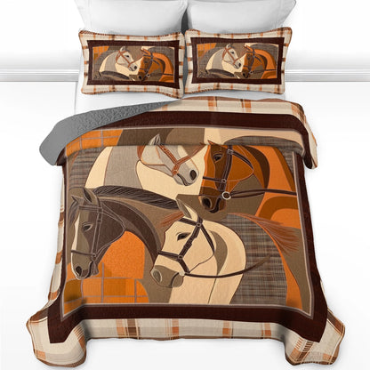 Shineful All Season Quilt 3-Piece Set Masterpiece In Horse