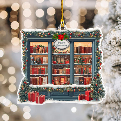 Shineful 2D Acrylic Ornament Holiday Bookshop