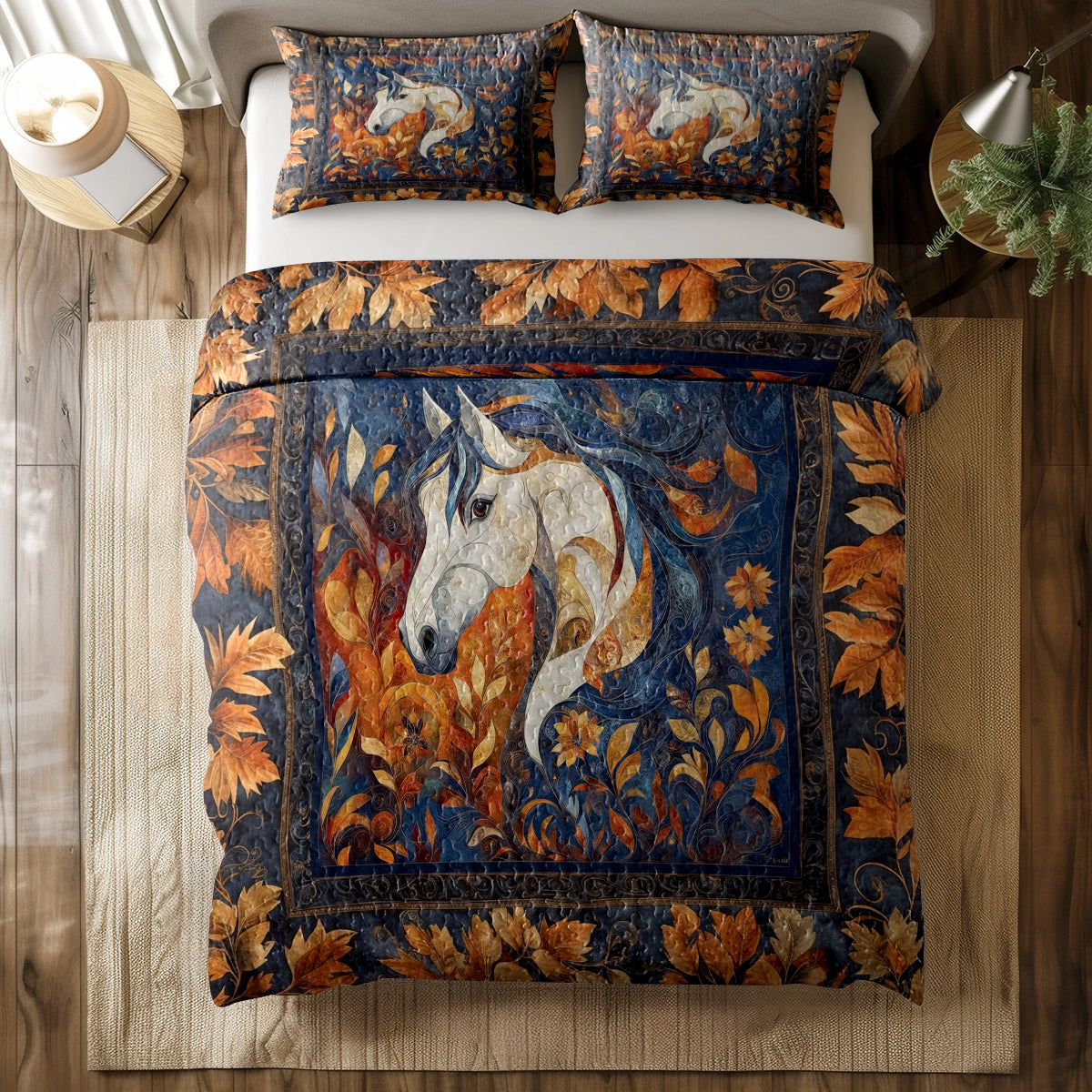 Shineful All Season Quilt 3-Piece Set - Majestic Horse Dreamscape