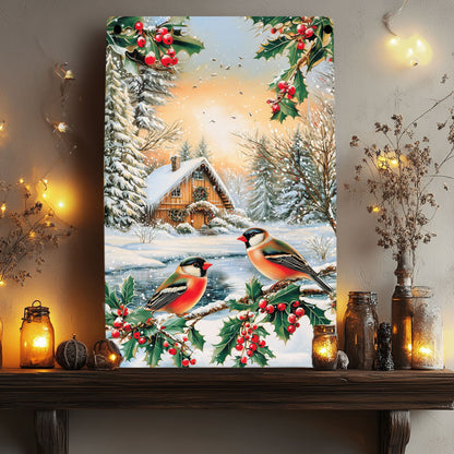 Shineful 2D Metal Sign  Winter Birds