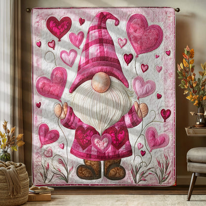 Shineful Flat Print Faux Quilt Blanket Gnome's Hearts