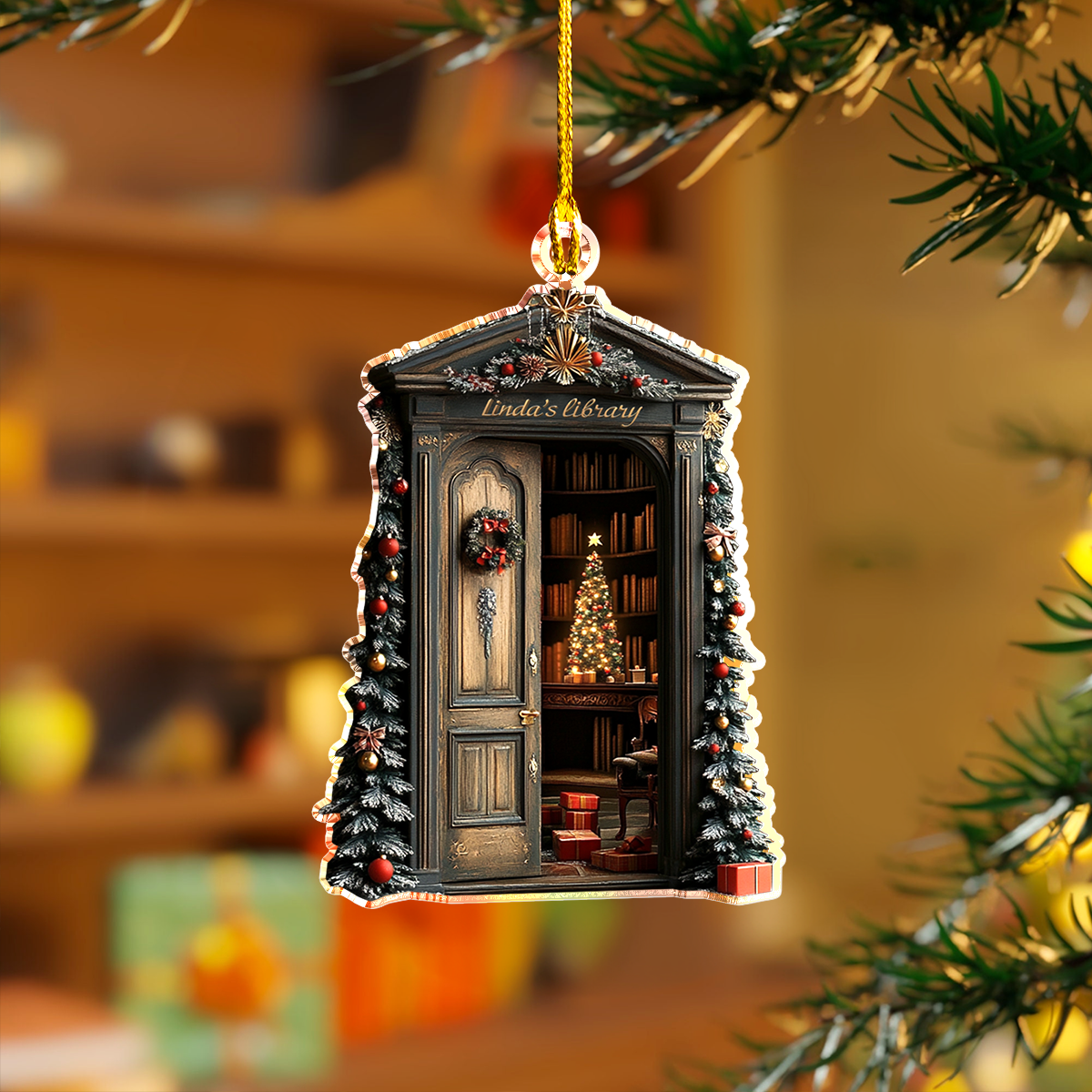 Shineful Personalized 2D Acrylic Ornament My Dream Library