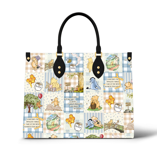 Breloque Winnie l'ourson pour sac en cuir brillant