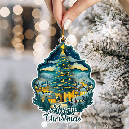 Shineful 2D Acrylic Ornament Enchanted Cityscape