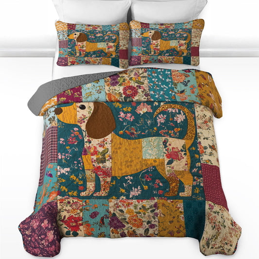 Shineful All Season Quilt 3-teiliges Set Dackel Delight Patchwork