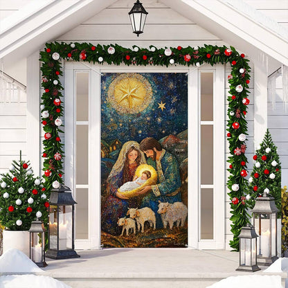 Shineful Door Cover Sacred Christmas Nativity