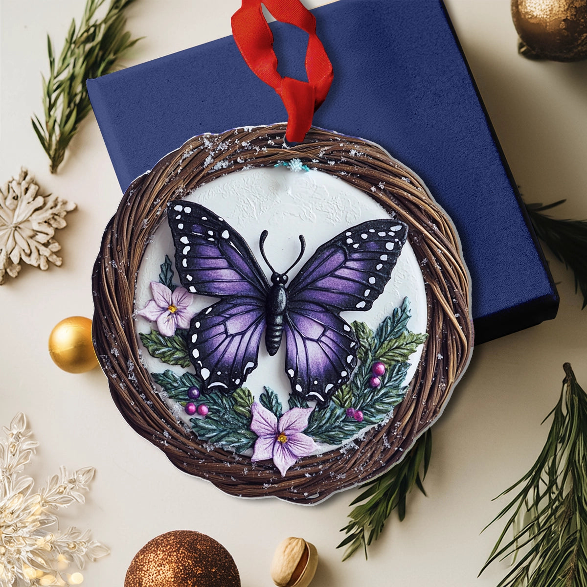 Shineful 2D Acrylic Ornament Enchanted Winter Butterfly