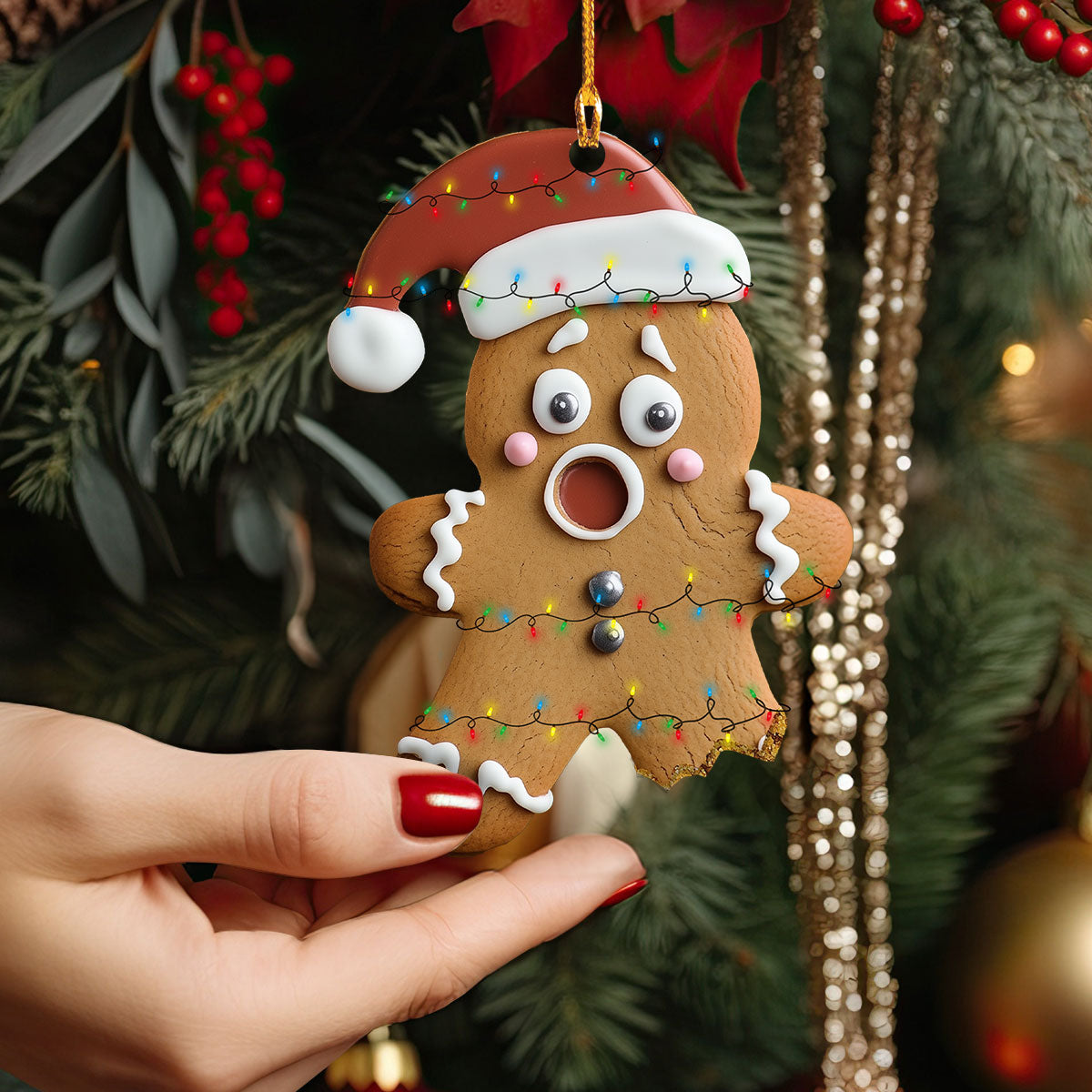 Shineful 2D Acrylic Ornament - Oops! Gingerbread Man Ornament