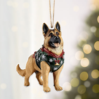 Shineful 2D Acrylic Ornament - Festive German Shepherd Collection