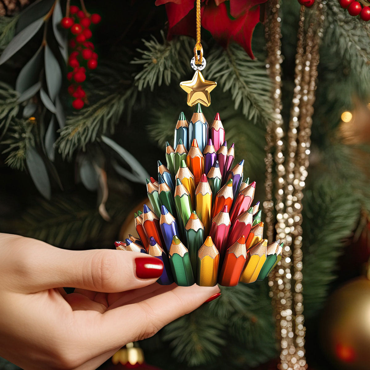 Shineful 2D Acrylic Ornament - Whimsical Pencil Forest