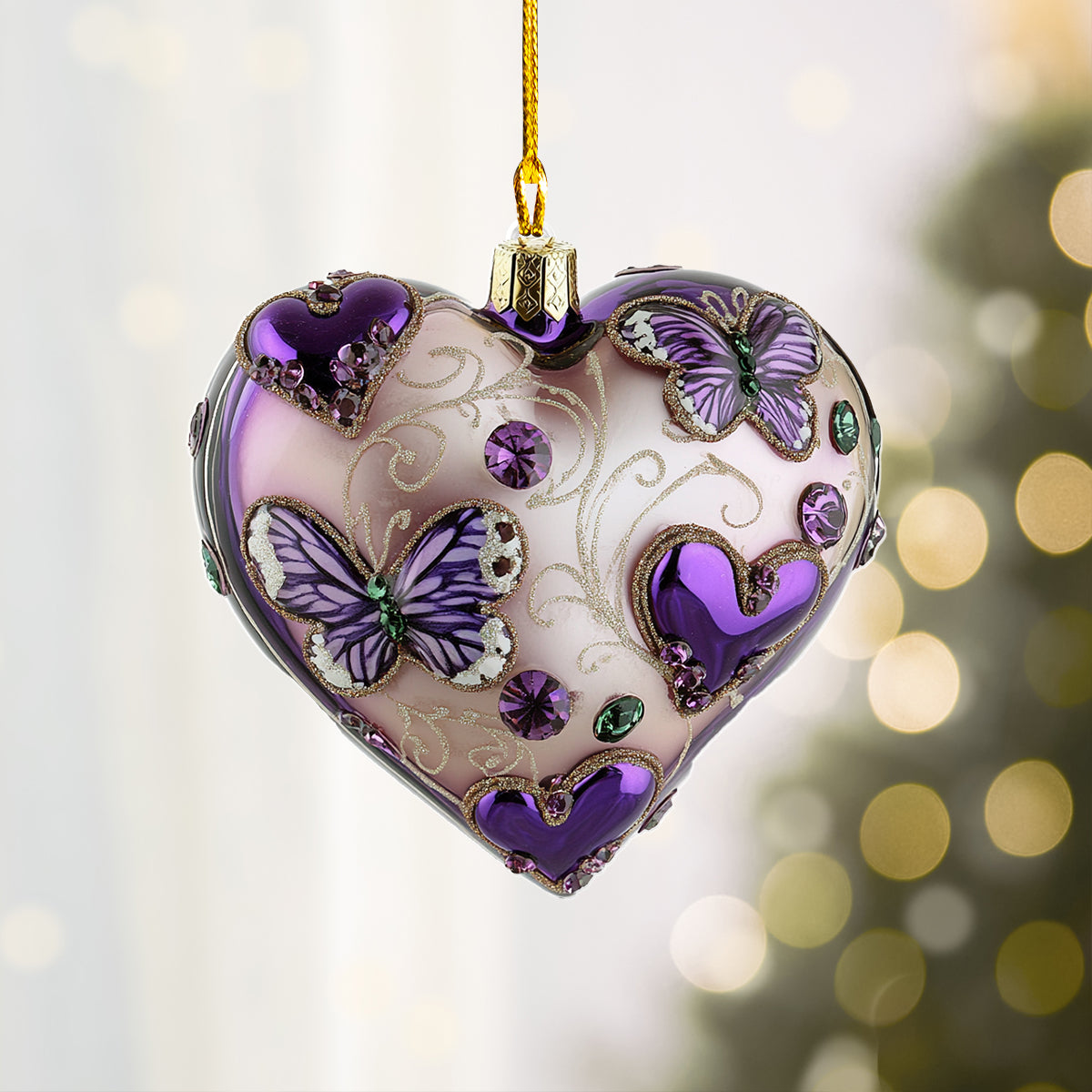 Shineful 2D Acrylic Ornament Beautiful Butterfly Heart