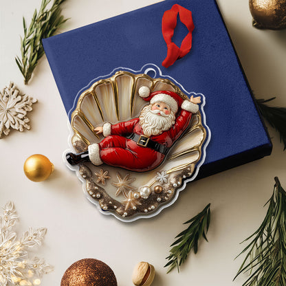 Shineful 2D Acrylic Ornament - Seaside Santa Shell