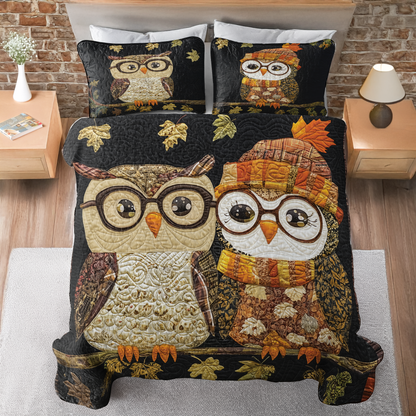 Shineful All Season Quilt 3-Piece Set - Autumn Owl Harmony