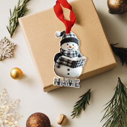 Shineful 2D Acrylic Ornament Bookish Snowman Charm