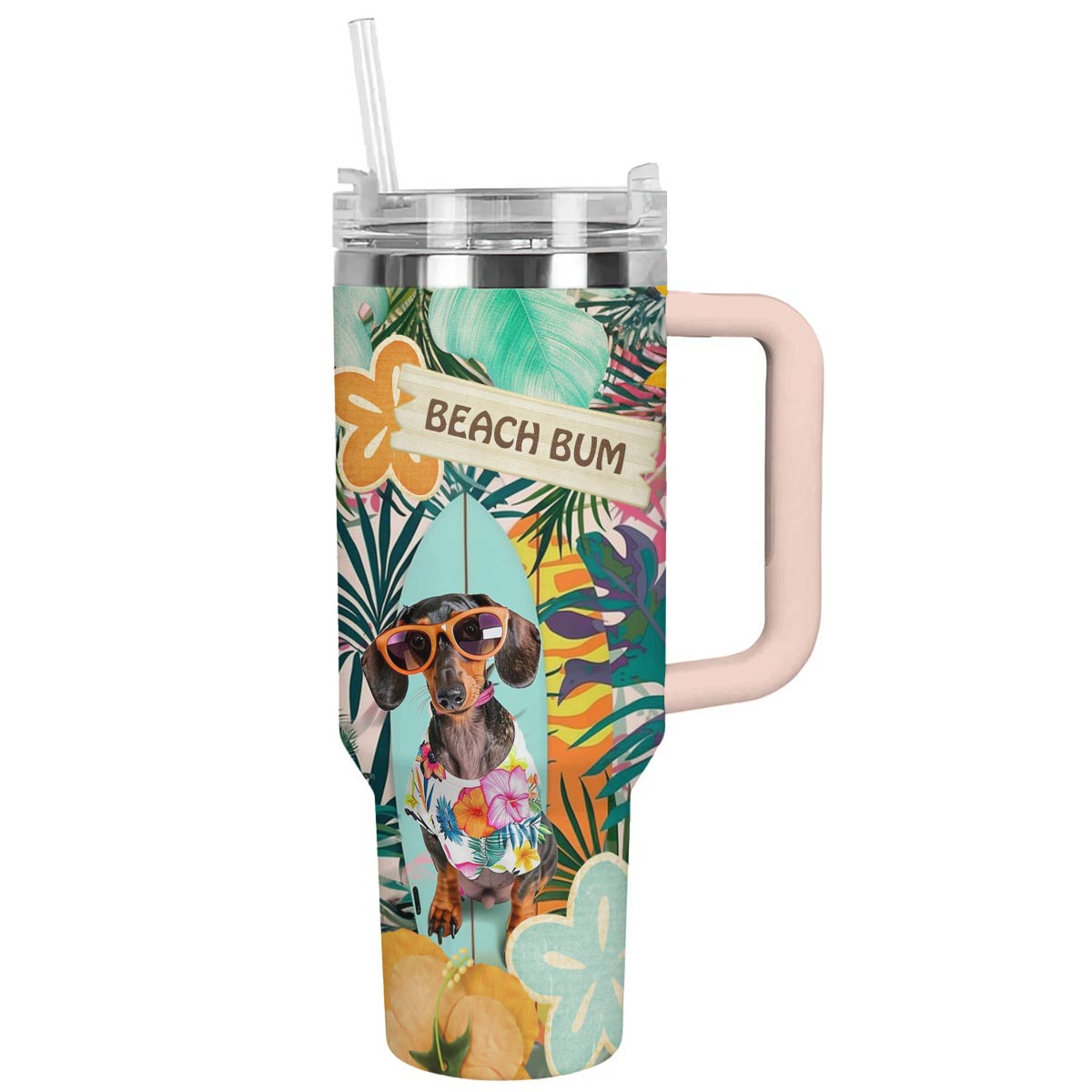 Shineful Tumbler Dachshund beach