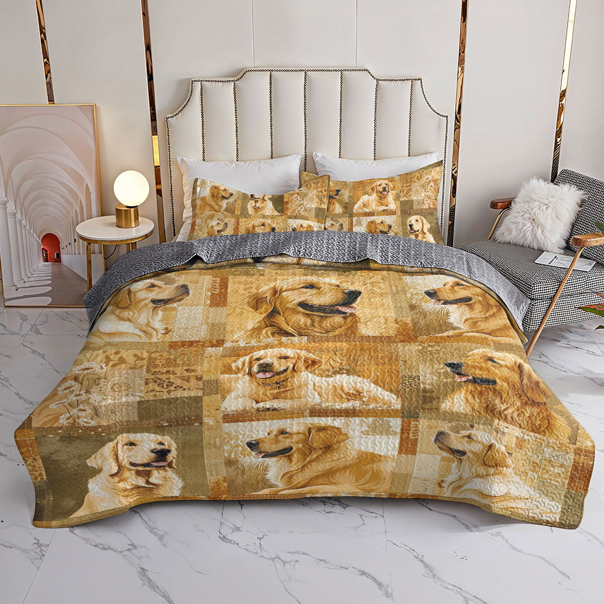 Shineful All Season Quilt 3-Piece Set Golden Slumber Haven