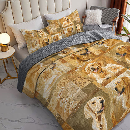 Shineful All Season Quilt 3-Piece Set Golden Slumber Haven