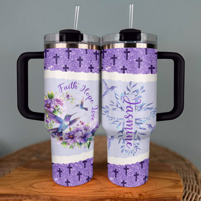 Shineful Tumbler Personalized Hummingbird Blessings