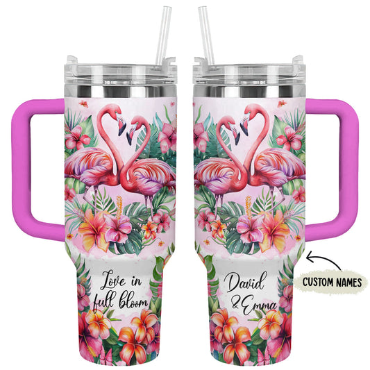 Shineful Tumbler Personalized Love In Flamingo