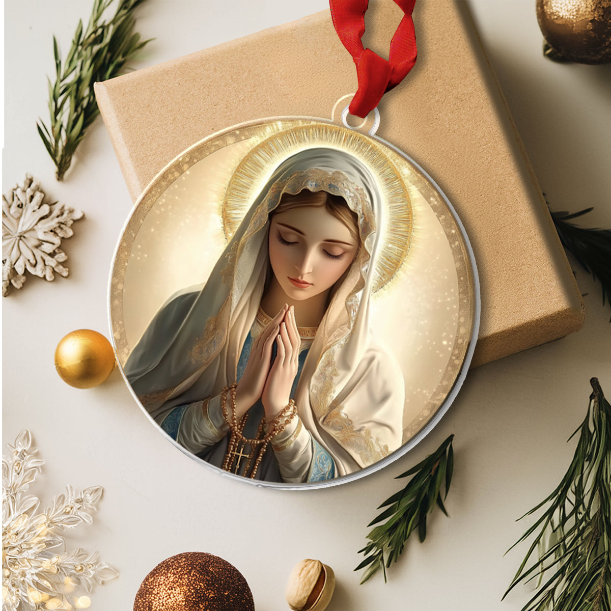 Shineful 2D Acrylic Ornament Sacred Serenity - Praying Virgin Mary