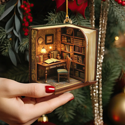 Shineful 2D Acrylic Ornament Bookworm’s Cozy Corner