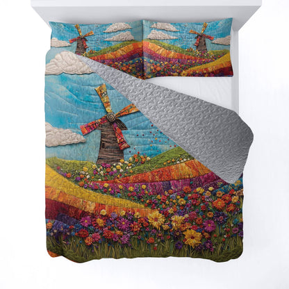 Shineful All Season Quilt 3-Piece Set Windmill Dreams