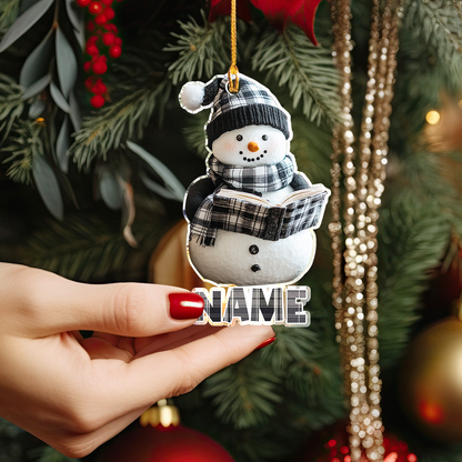 Shineful 2D Acrylic Ornament Bookish Snowman Charm