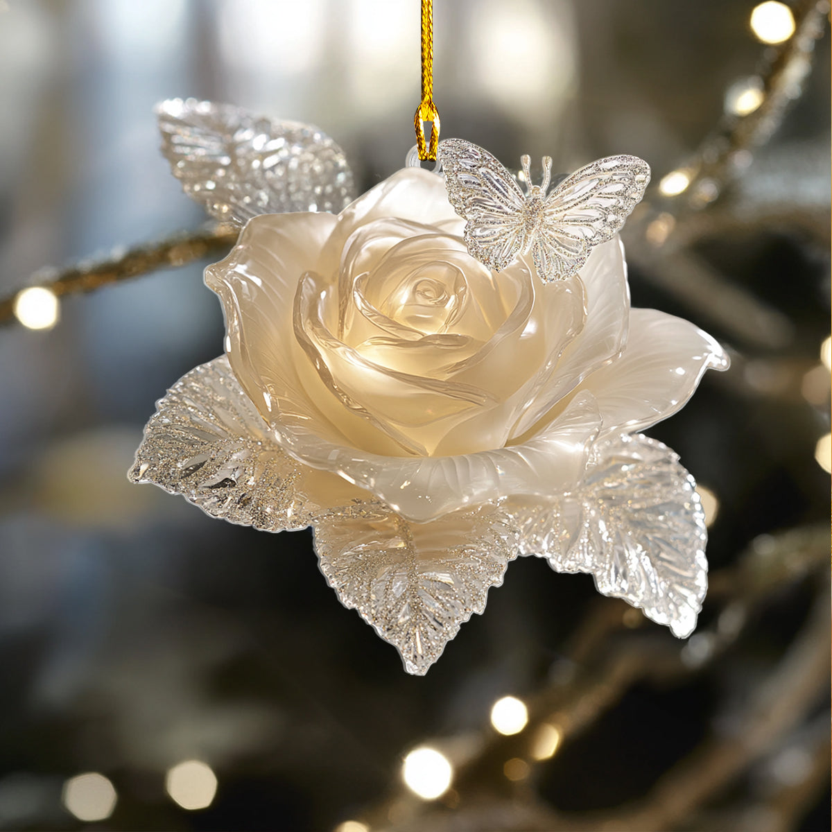 Shineful 2D Acrylic Ornament Gorgeous Crystal Rose