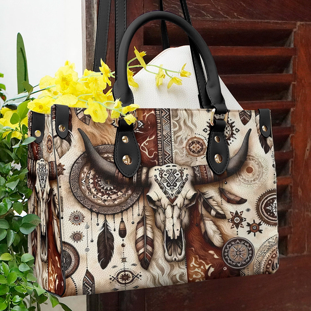 Shineful Leather Bag Boho Tribal Elegance