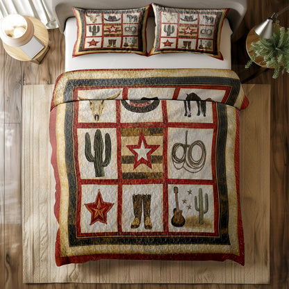 Shineful All Season Quilt 3-Piece Set Rustic Western Vibe