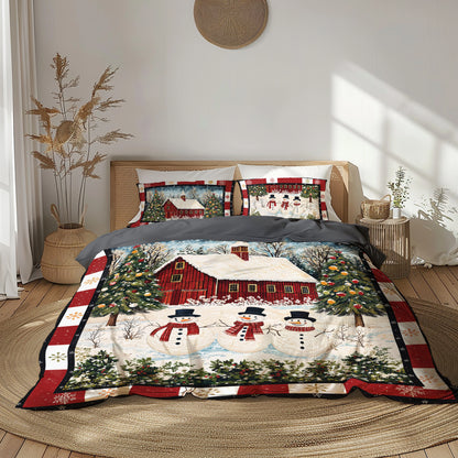 Shineful 3 Pieces Duvet Cover Set Country Christmas Charm