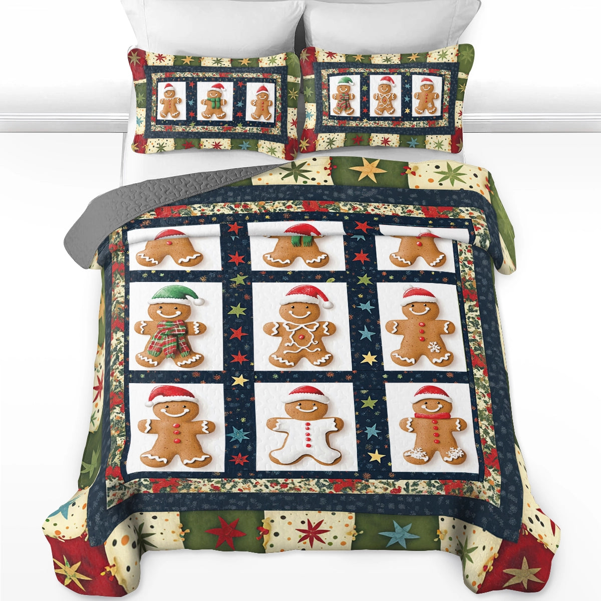 Shineful All Season Quilt 3-Piece Set Gingerbread Frost