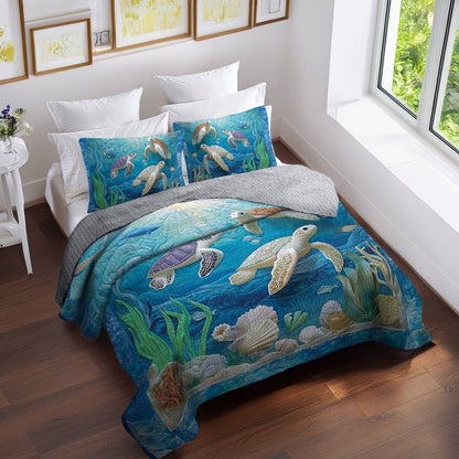 Shineful All Season Quilt 3-Piece Set Turtle Cove