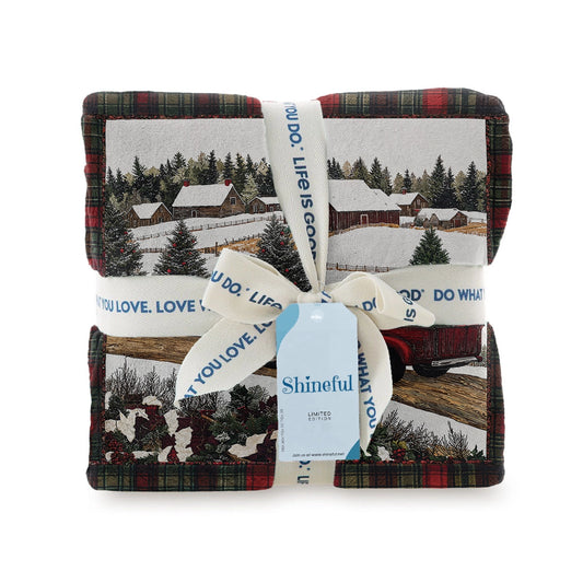 Shineful Fleece Blanket Christmas Truck