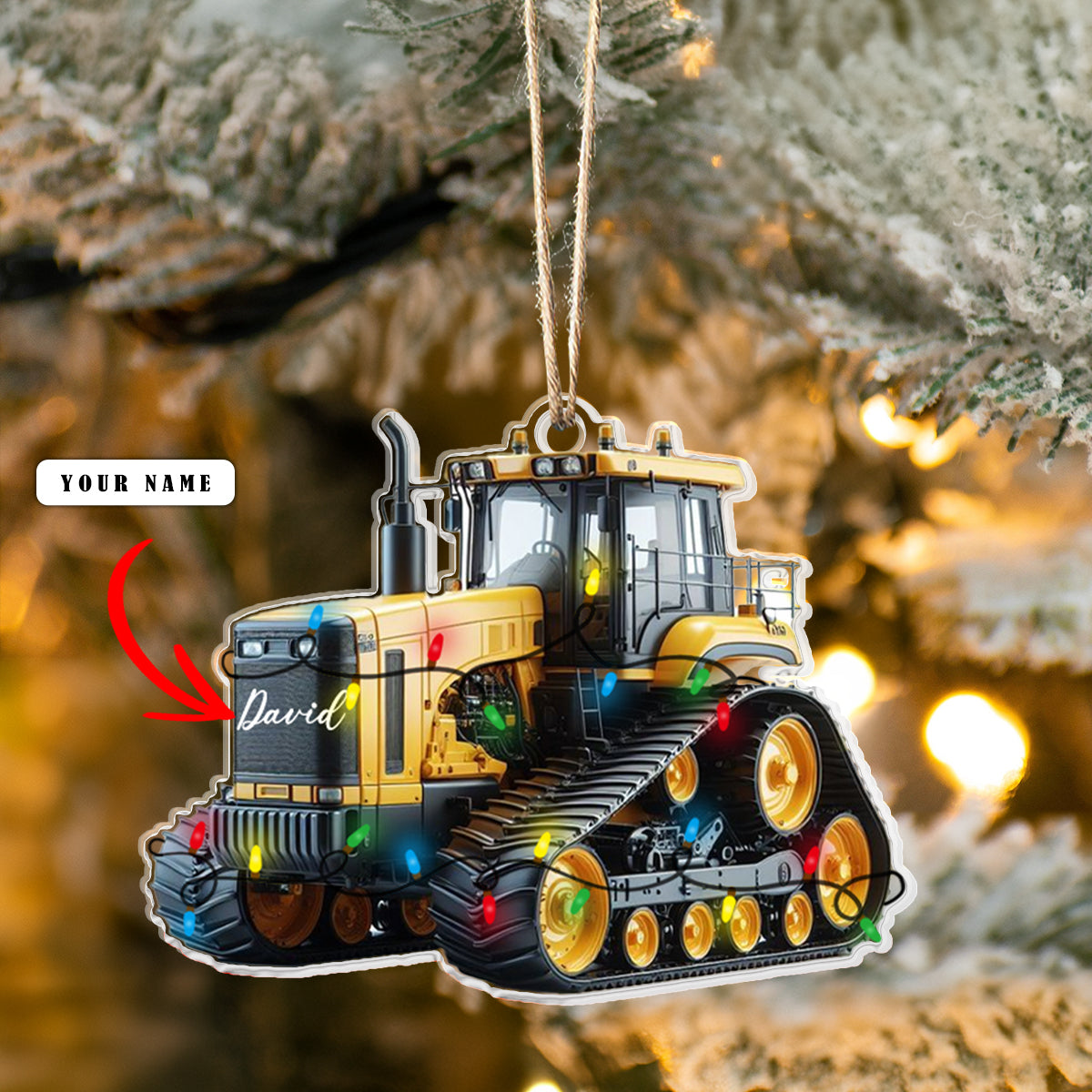 Shineful Personalized 2D Acrylic Ornament - Construction Vehicle