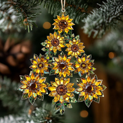 Shineful 2D Acrylic Ornament Sunflower Tree Blossoms of Holiday Cheer