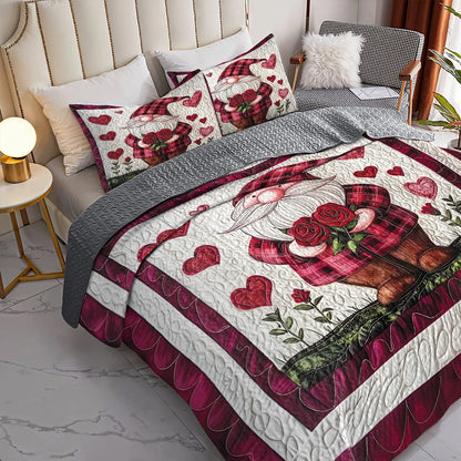 Shineful All Season Quilt 3-teiliges Set Valentinstag Kuschelherz Gnom